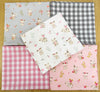 Fat Quarter Bundle - Cute Pink & Grey Baby Bunny & Gingham Mix
