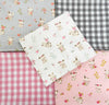 Fat Quarter Bundle - Cute Pink & Grey Baby Bunny & Gingham Mix