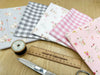 Fat Quarter Bundle - Cute Pink & Grey Baby Bunny & Gingham Mix