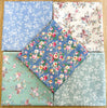 Fat Quarter Bundle - Pretty Blue & Green Rose Floral Mix