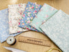 Fat Quarter Bundle - Pretty Blue & Green Rose Floral Mix