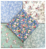 Fat Quarter Bundle - Pretty Blue & Green Rose Floral Mix