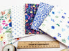 100% Cotton Fat Quarter Bundle - Pretty Blue Floral Mix - Quilting Craft Fabric