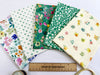 100% Cotton Fat Quarter Bundle - Pretty Green Floral Mix - Quilting Craft Fabric