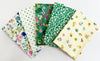 100% Cotton Fat Quarter Bundle - Pretty Green Floral Mix - Quilting Craft Fabric