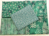 Fat Quarter Bundle - Christmas Green Metallic Gold Snowflake Trees Fabric