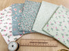 Fat Quarter Bundle - Green Ditsy Rose Bud Floral Mix