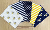 Fat Quarter Bundle - Navy Blue & Yellow Bumble Bees Mix Bunting Craft Fabric