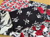 Fat Quarter Bundle - Gothic Skulls Crows & Roses Halloween Craft Fabric Material