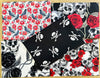 Fat Quarter Bundle - Gothic Skulls Crows & Roses Halloween Craft Fabric Material