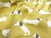 Upholstery Fabric - Hound Dog Ochre - Dachshund Sausage Dog Print Fabric Material