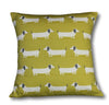 Upholstery Fabric - Hound Dog Ochre - Dachshund Sausage Dog Print Fabric Material