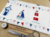 Upholstery Fabric - Maritime Blue - Boats & Lighthouse Print Fabric Material