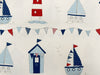 Upholstery Fabric - Maritime Blue - Boats & Lighthouse Print Fabric Material