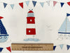 Upholstery Fabric - Maritime Blue - Boats & Lighthouse Print Fabric Material