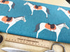 Upholstery Fabric - Cheval Teal - Horse Print Fabric Material