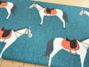 Upholstery Fabric - Cheval Teal - Horse Print Fabric Material