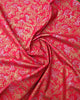 Christmas Fabric - Metallic Gold & Silver Holly Leaves on Red - 100% Cotton Fabric