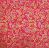 Christmas Fabric - Metallic Gold & Silver Holly Leaves on Red - 100% Cotton Fabric