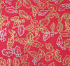Christmas Fabric - Metallic Gold & Silver Holly Leaves on Red - 100% Cotton Fabric