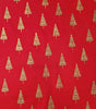 Christmas Fabric - Gold Glitter Xmas Trees on Red - 100% Cotton Fabric