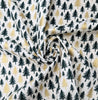 Christmas Fabric -  Gold & Green Xmas Trees on Cream - Xmas Craft Fabric