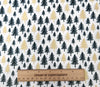 Christmas Fabric -  Gold & Green Xmas Trees on Cream - Xmas Craft Fabric