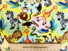 Children's Cotton Fabric - Jolly Jungle - Wild Animals - Cartoon Zoo Animals