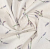 Upholstery Fabric - Cotton Rich Linen Look Material - Lavender Flowers