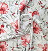 Christmas Cotton Fabric - Red Berries & Floral Print on Ivory Craft Material Xmas