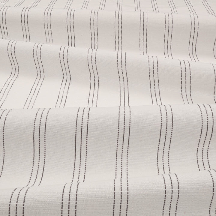 Upholstery Fabric - Loire Flint Grey Stripe Cotton Canvas Curtain Cushion Blind Fabric