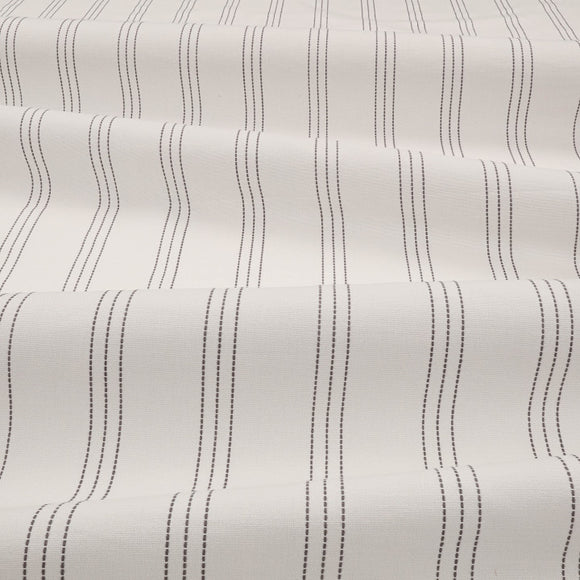 Upholstery Fabric - Loire Flint Grey Stripe Cotton Canvas Curtain Cushion Blind Fabric