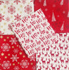 Christmas Fat Quarter Bundle - Red Christmas Stars Reindeers Stags Snowflakes Fabric