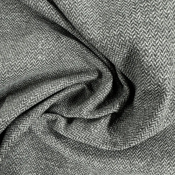 Upholstery Fabric - Orkney Tweed Herringbone - Graphite Grey