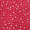 Christmas Fabric - Metallic Gold Stars on Red - Craft Fabric Material Metre