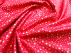 Christmas Fabric - Metallic Gold Stars on Red - Craft Fabric Material Metre