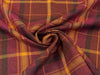 Upholstery Fabric Grampian Faux Wool Red & Ochre Tartan Check Curtain Fabric