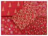 Fat Quarter Bundle - Christmas Red Metallic Gold Silver Snowflake Trees Fabric