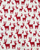 Christmas Fabric ~ Red Reindeers Gold Speckles on Cream~ Xmas Cotton Prints
