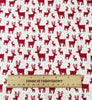Christmas Fabric ~ Red Reindeers Gold Speckles on Cream~ Xmas Cotton Prints
