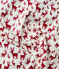 Christmas Fabric ~ Red Reindeers Gold Speckles on Cream~ Xmas Cotton Prints