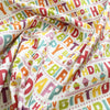 Happy Birthday Print Fabric - cotton Craft Fabric Material