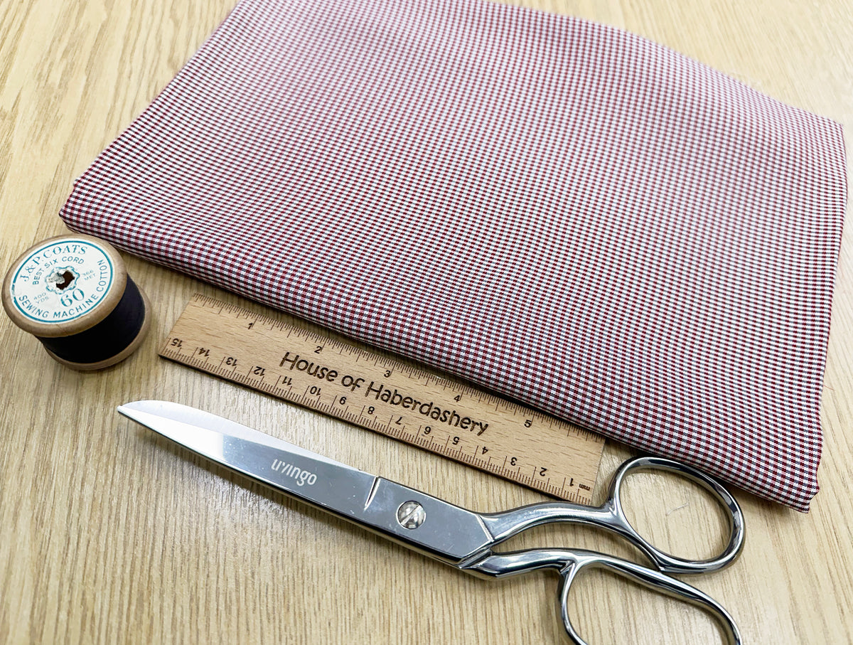 Satin Lining Fabric - Red Gingham Check - Suit Dress Lining Material ...