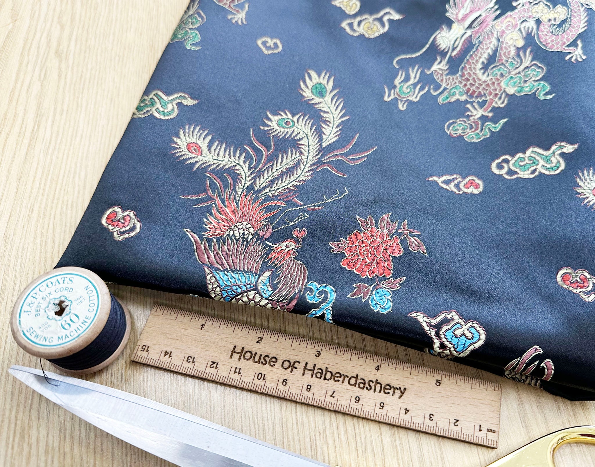 1Yard*114cm Vintage Birds Flower Silk Cotton Jacquard Fabric For Dress Natural e 1Yard*114cm Vintage Birds Flower Silk Cotton Jacquard Fabric For Dress Natural e