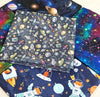 Fat Quarter Fabric Bundle - Outer Space - Spaceman - Astronaut - Planets - Galaxy Bunting Craft Fabric