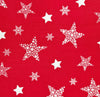 Christmas Fabric - Cream Stars on Red - 100% Cotton Fabric