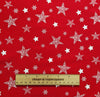 Christmas Fabric - Cream Stars on Red - 100% Cotton Fabric