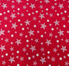 Christmas Fabric - Cream Stars on Red - 100% Cotton Fabric