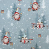 Nutex Fabric - Winter Gonks - Blue Christmas Craft Fabric Material