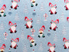 Nutex Fabric - Winter Santa Gonks - Blue Christmas Craft Fabric Material